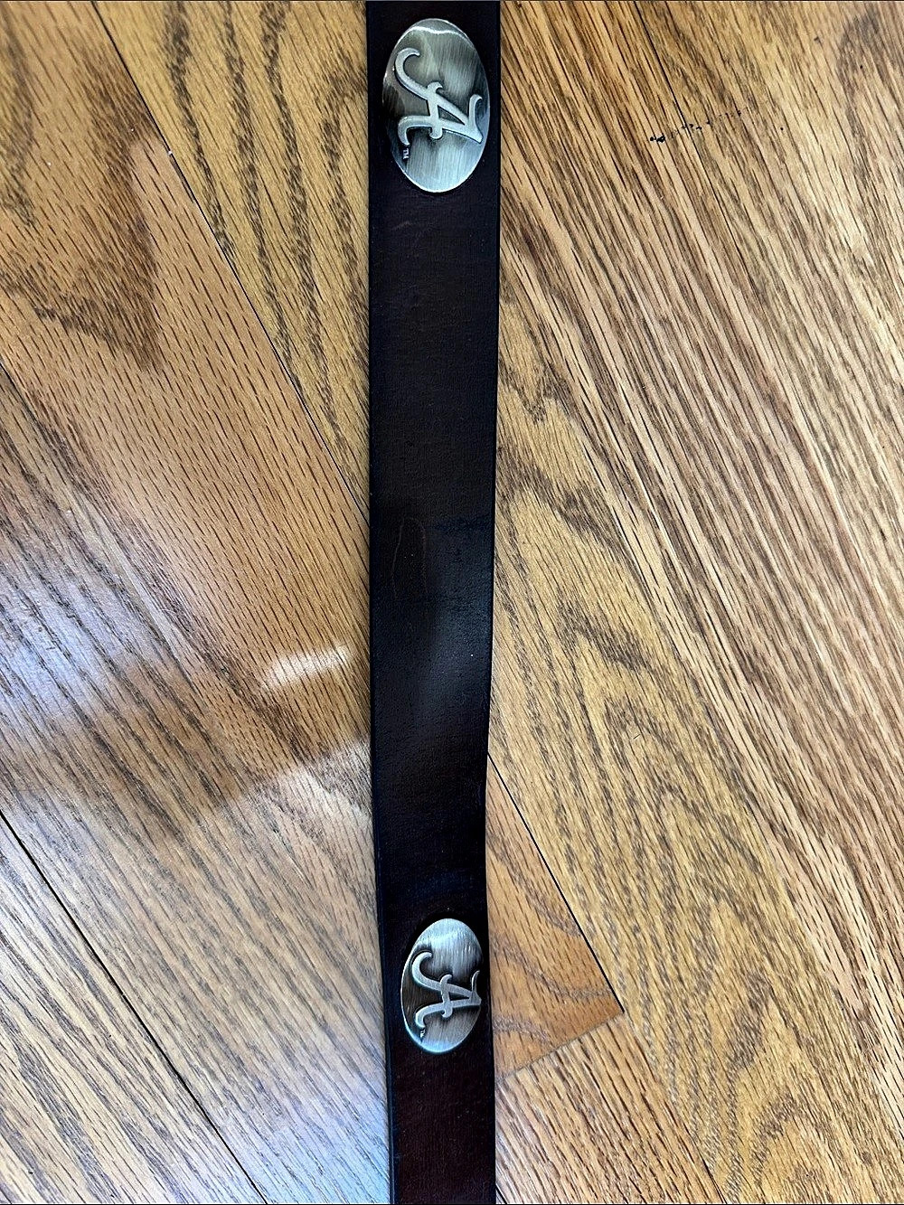 University of Alabama Concho Top Grain Brown Leather Belt